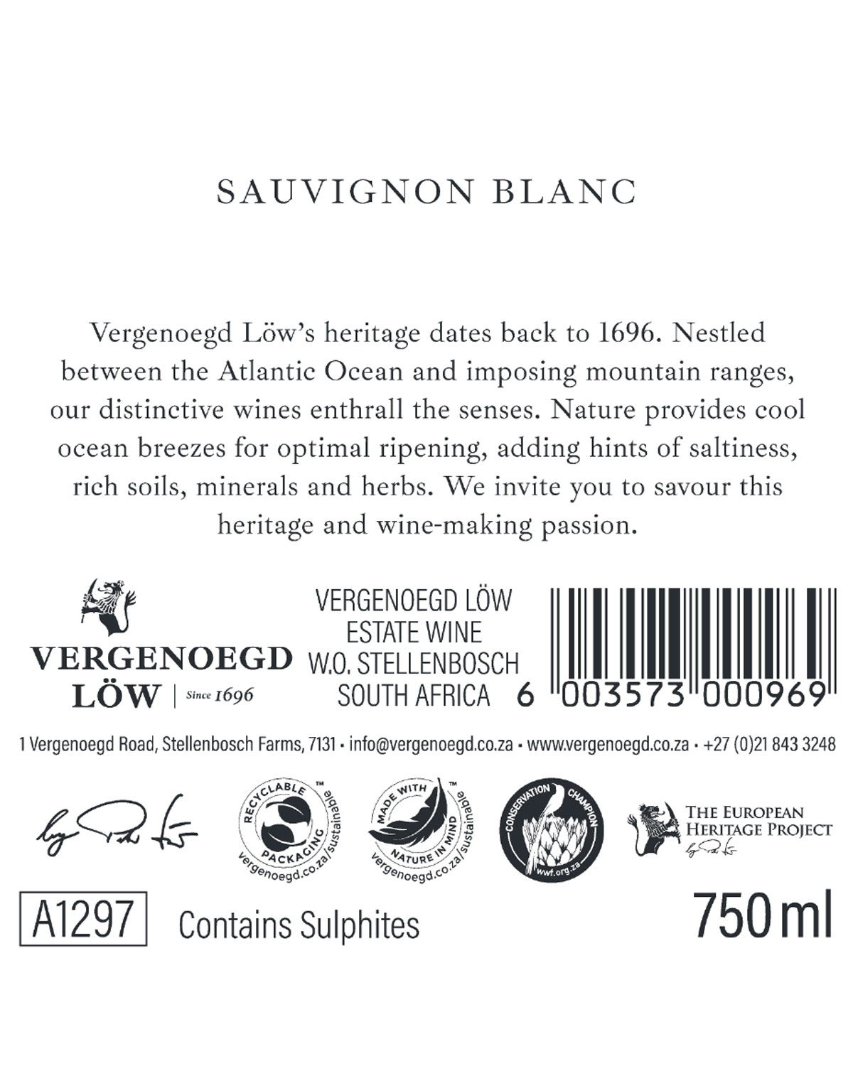 Vergenoegd Löw Sauvignon Blanc 2024