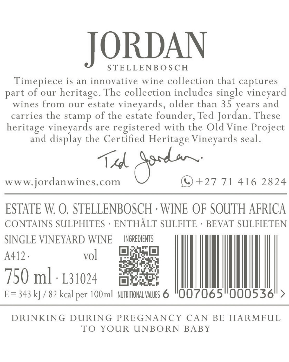 Jordan Timepiece Chenin Blanc 2024