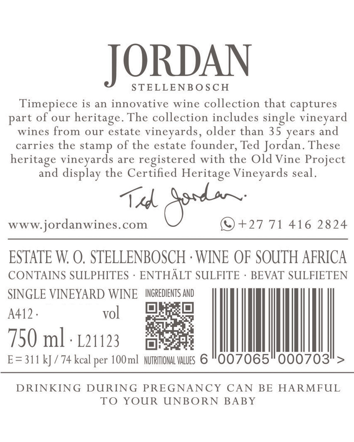 Jordan Timepiece Chardonnay 2023