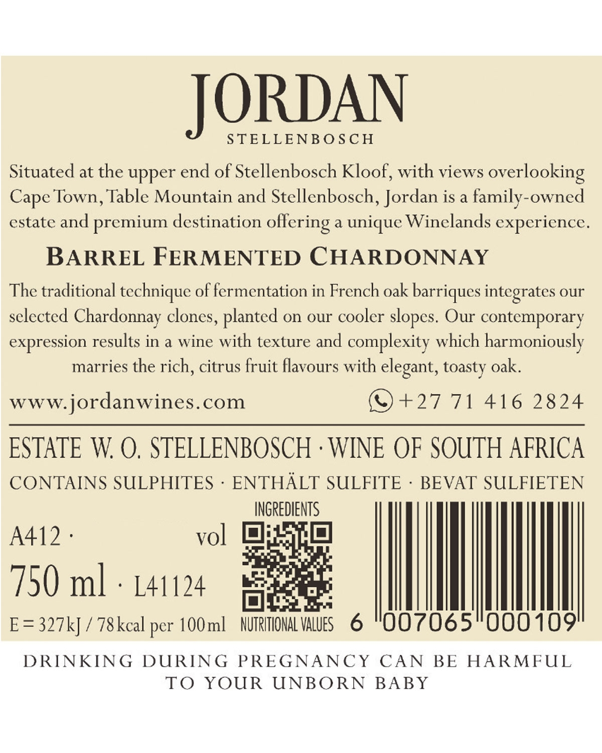 Jordan Barrel Fermented Chardonnay 2024