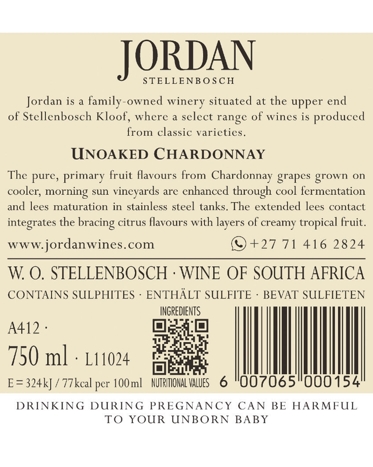 Jordan Unoaked Chardonnay 2024