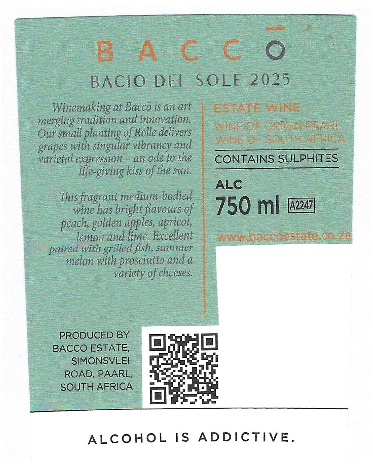 Bacco Bacio del Sole 2025